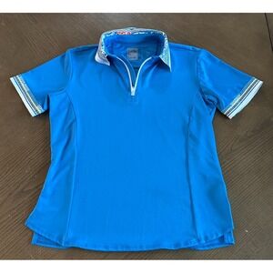 Lucky in Love Athletic Aegean Dreams 1/4 Zip Golf Pickleball Tennis Shirt Size S